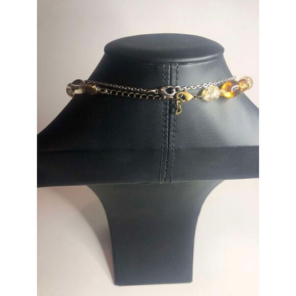 1072 Lot of 2 faux turquoise Faux amber boho pendant necklaces - Picture 2 of 2